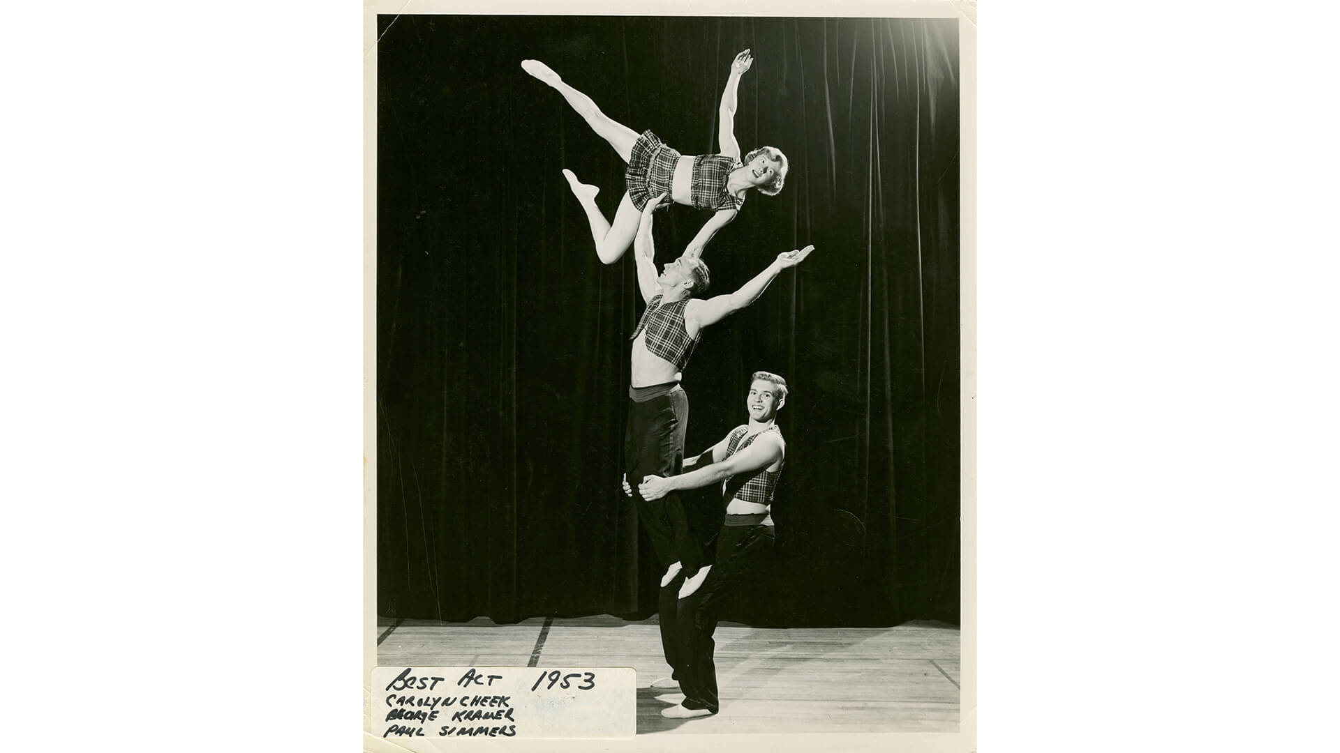 Three Gymkana members perform balancing act