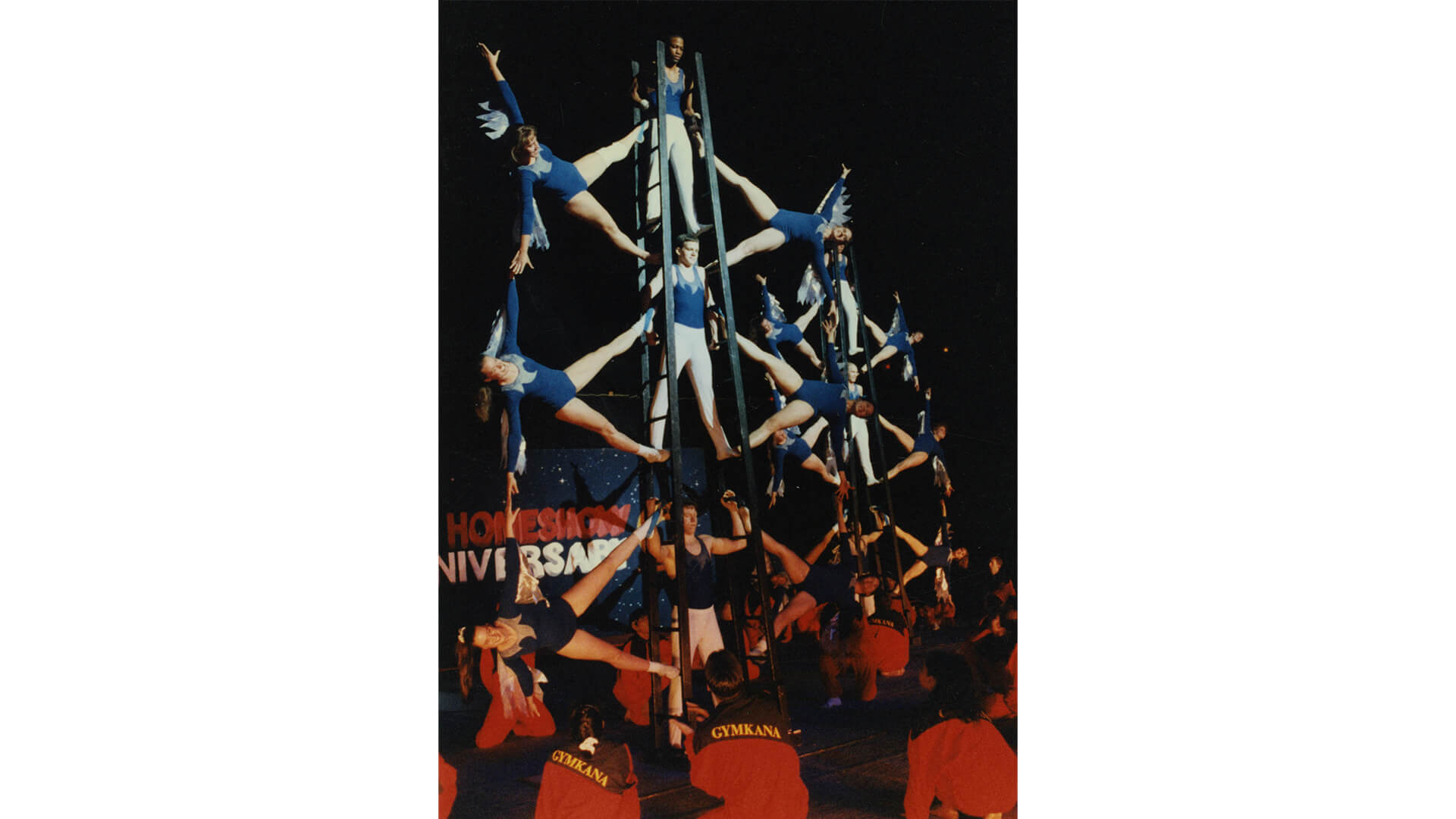 Gymkana members perform ladders act