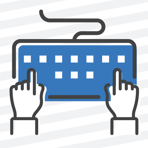 Illustration of fingers typing on a keyboard