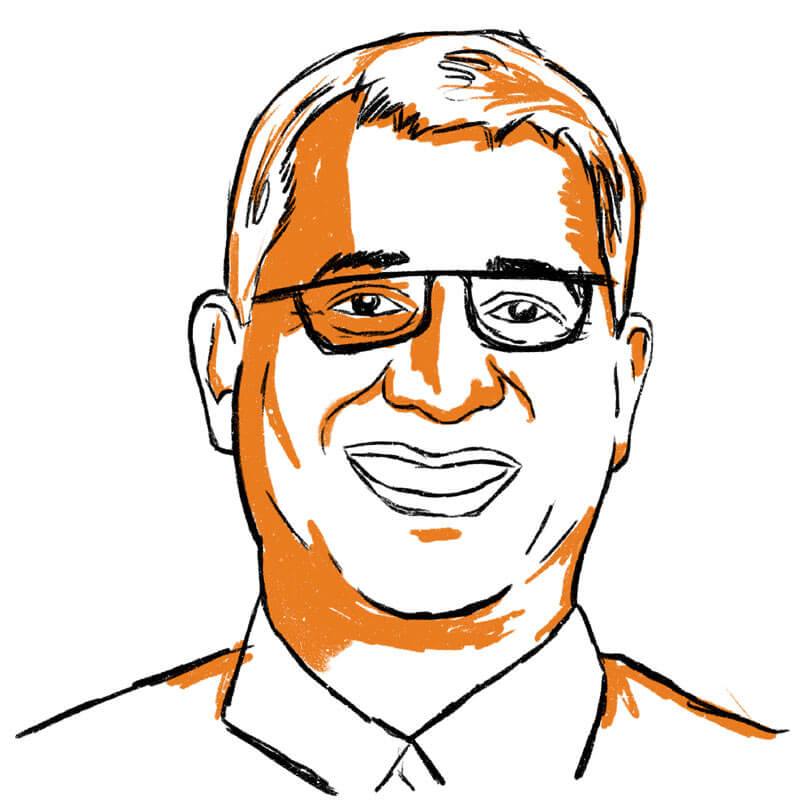 Ashish Bagai '90, M.Eng. '92, Ph.D. '95 illustrated headshot