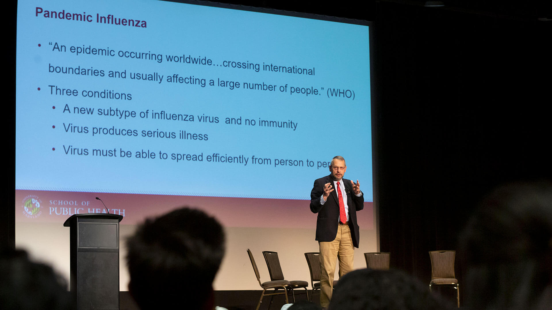 Dean Boris Lushniak, M.D. speaks at the coronavirus symposium
