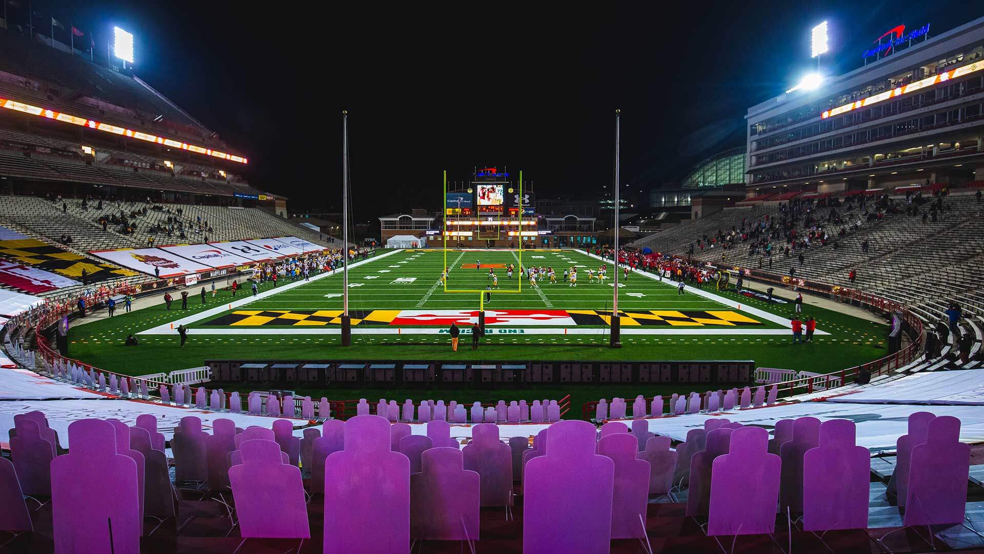 Cardboard cutouts fill Maryland Stadium