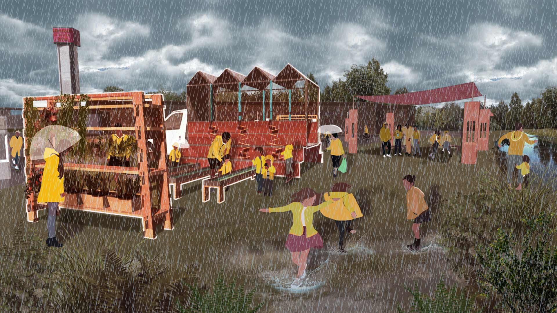 Rendering of educational area