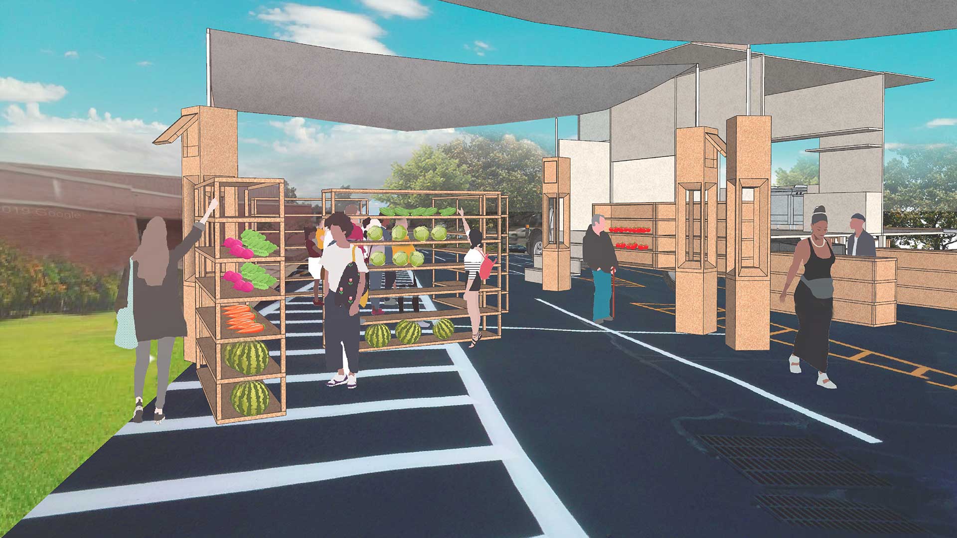 Rendering of food hub/market