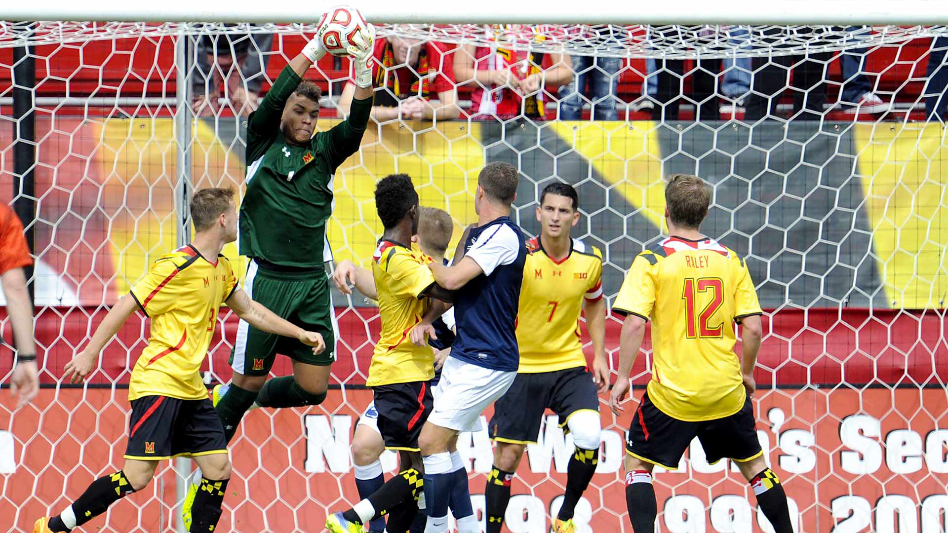 Goalkeeper Zack Steffen during a UMD soccer game