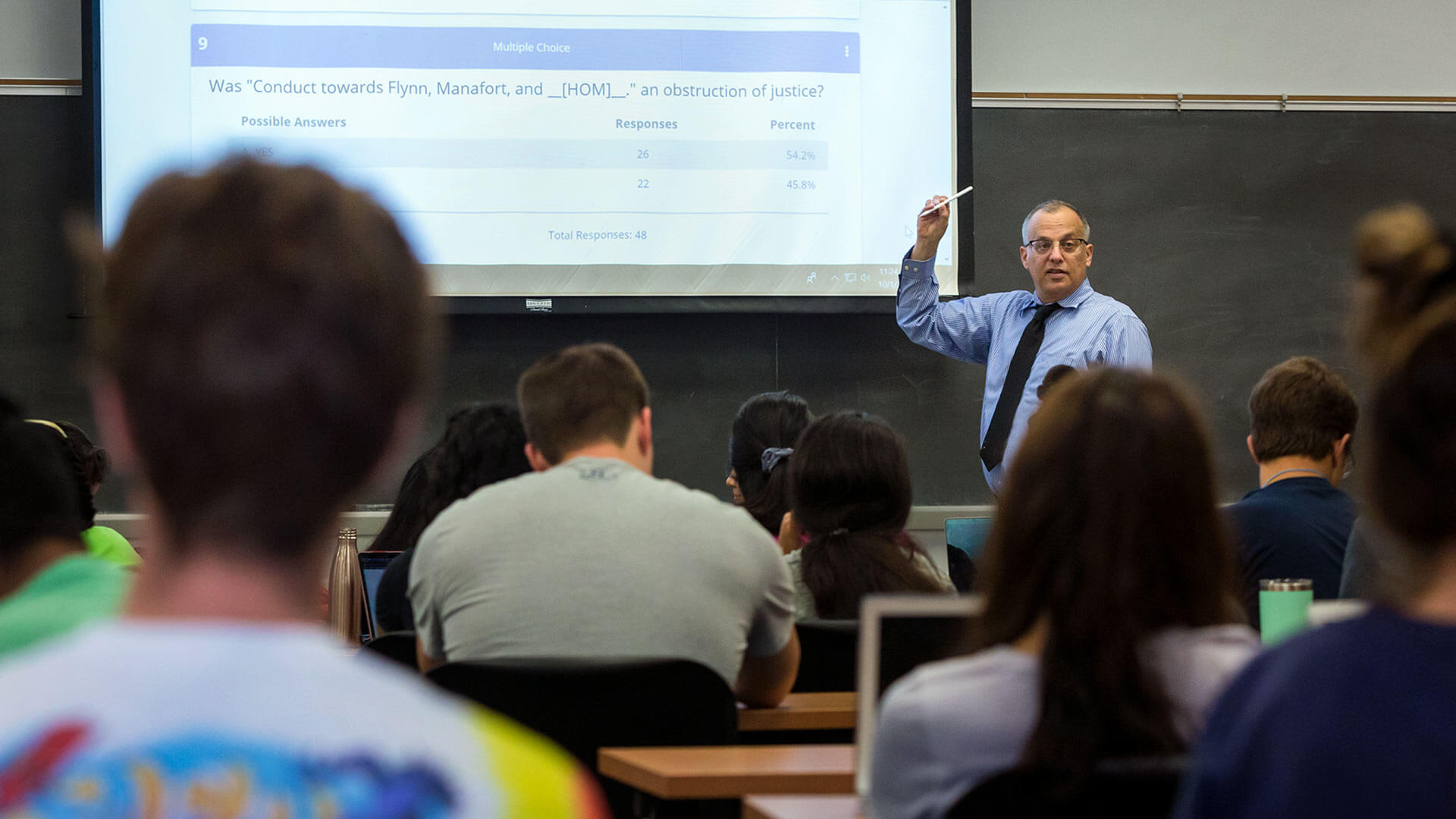 Robert Koulish teaches an MLaw class on presidential impeachment