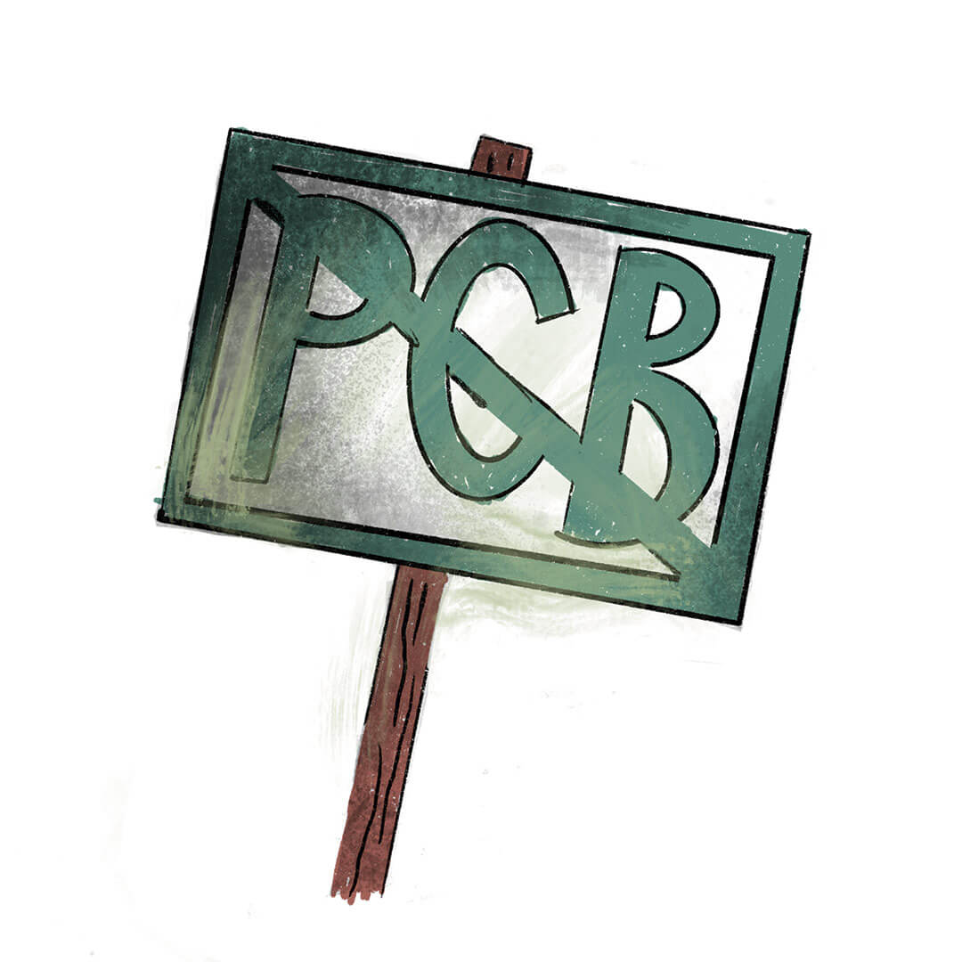 Anti-PCB protest sign