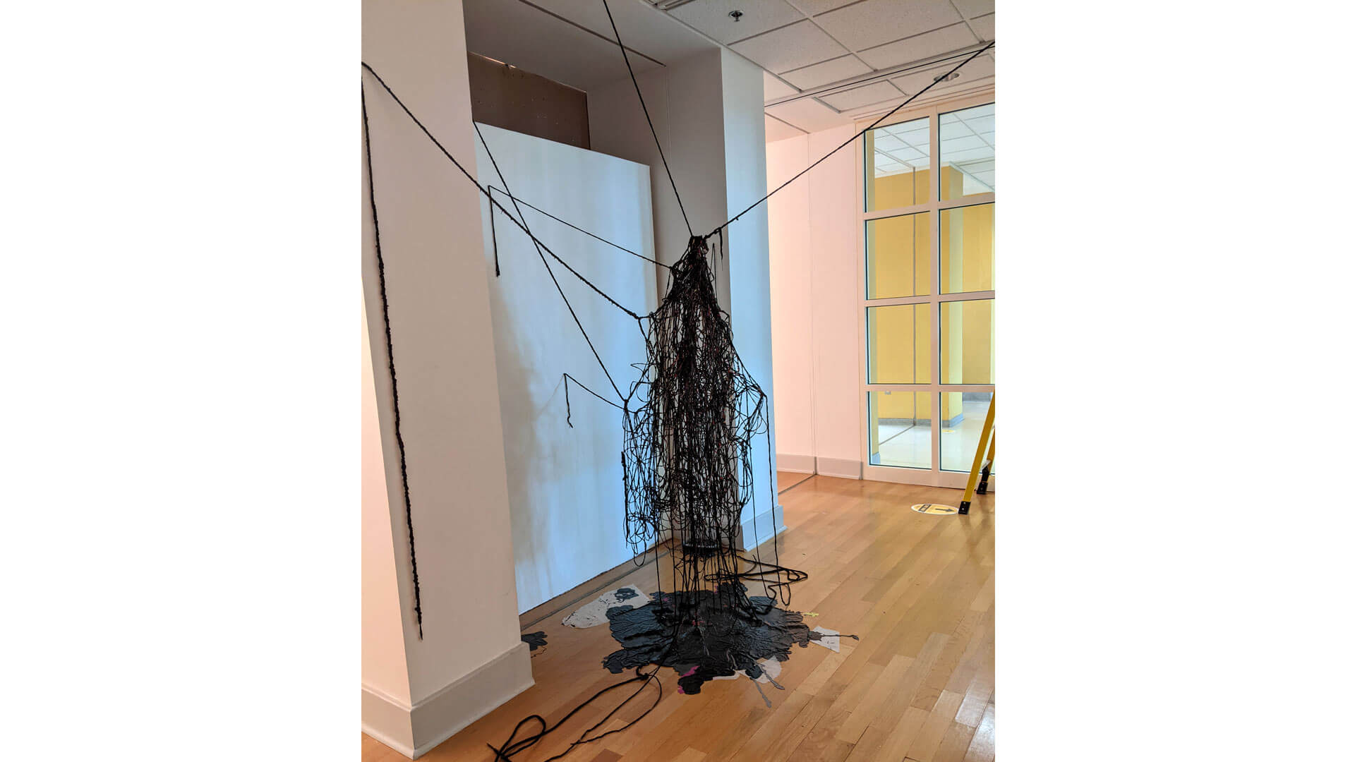 “Stuck,” a mass of yarn covered with latex paint