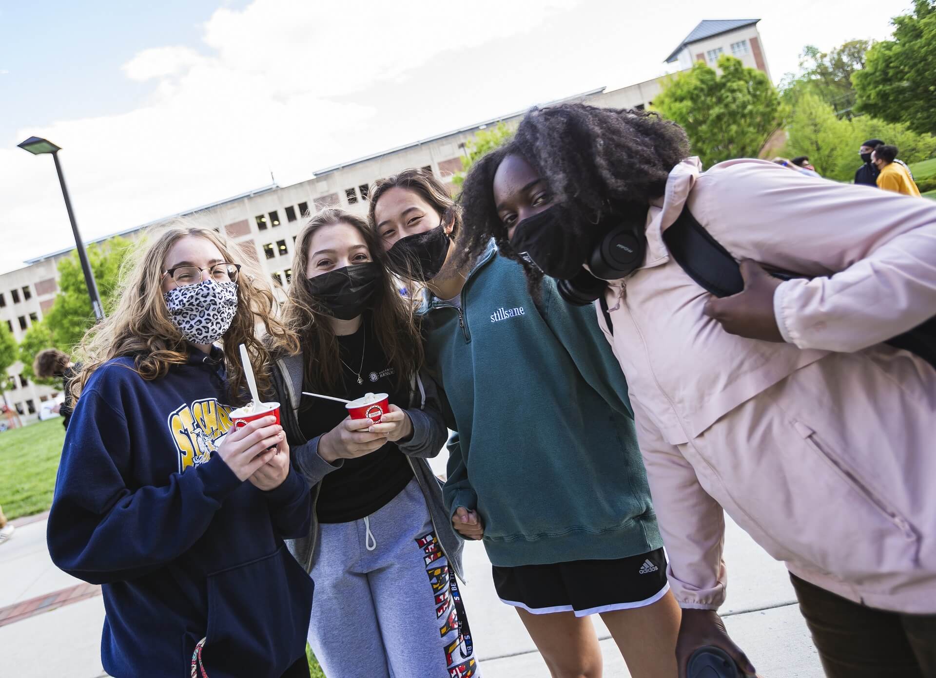 Students eat ice cream created for Pines