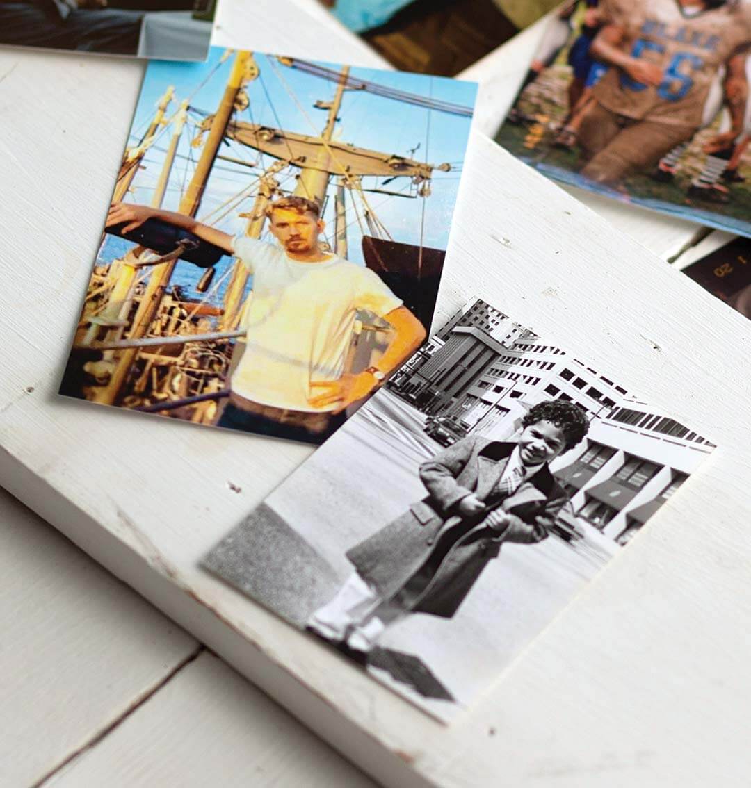 Alex Klemko aboard a Navy supply ship; Robert Klemko as a boy