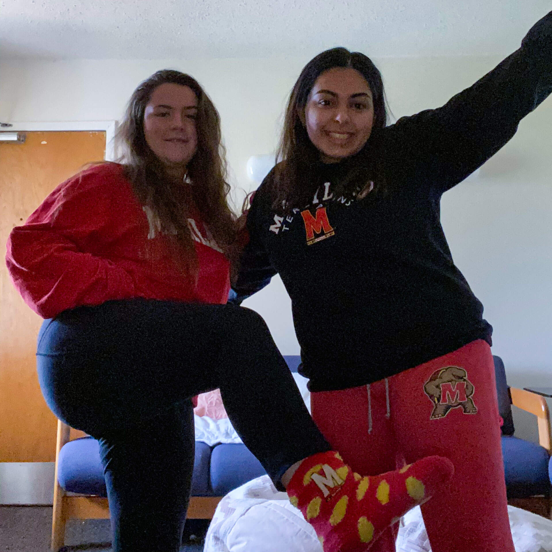 Scavenger hunt sophomores Katie Whitehead (left) and Jenna Prasad