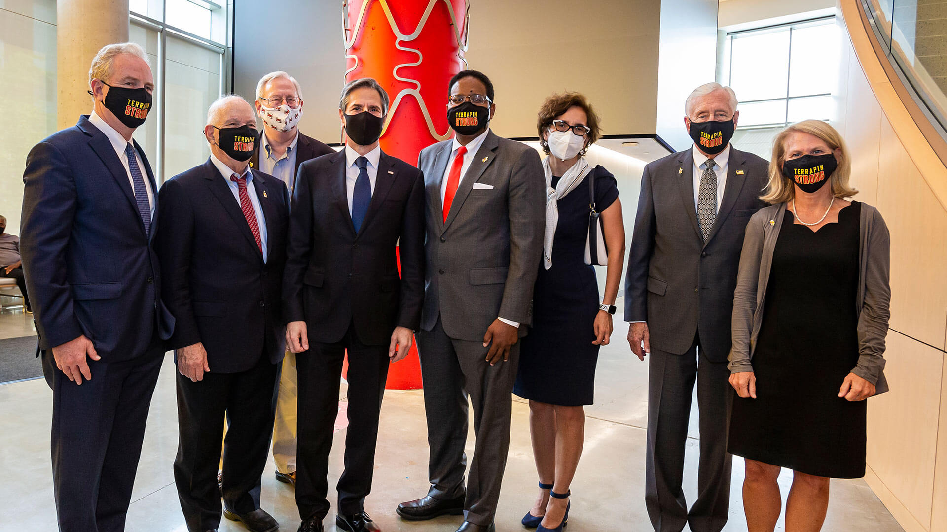 Group photo at secretary of state visit