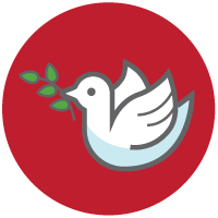 Illustration of a dove carrying a branch