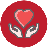 Illustration of hands and a heart