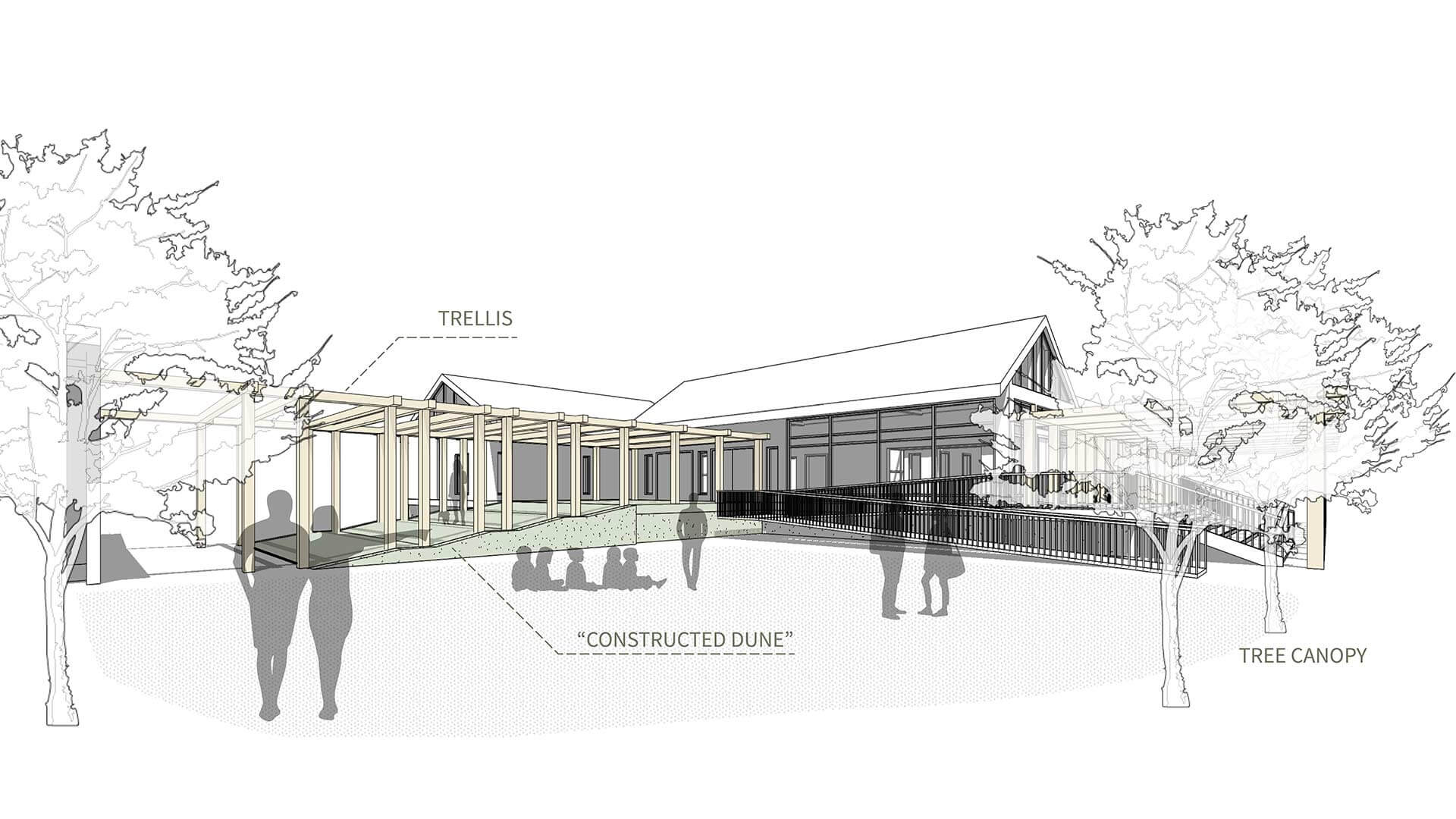 architectural drawing of facility at Assateague State Park