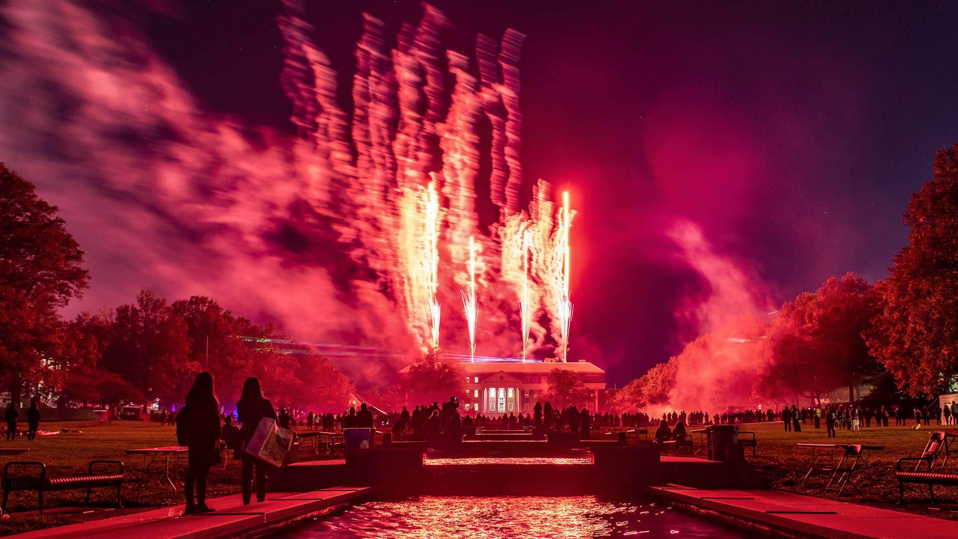Fireworks over McKeldin Mall