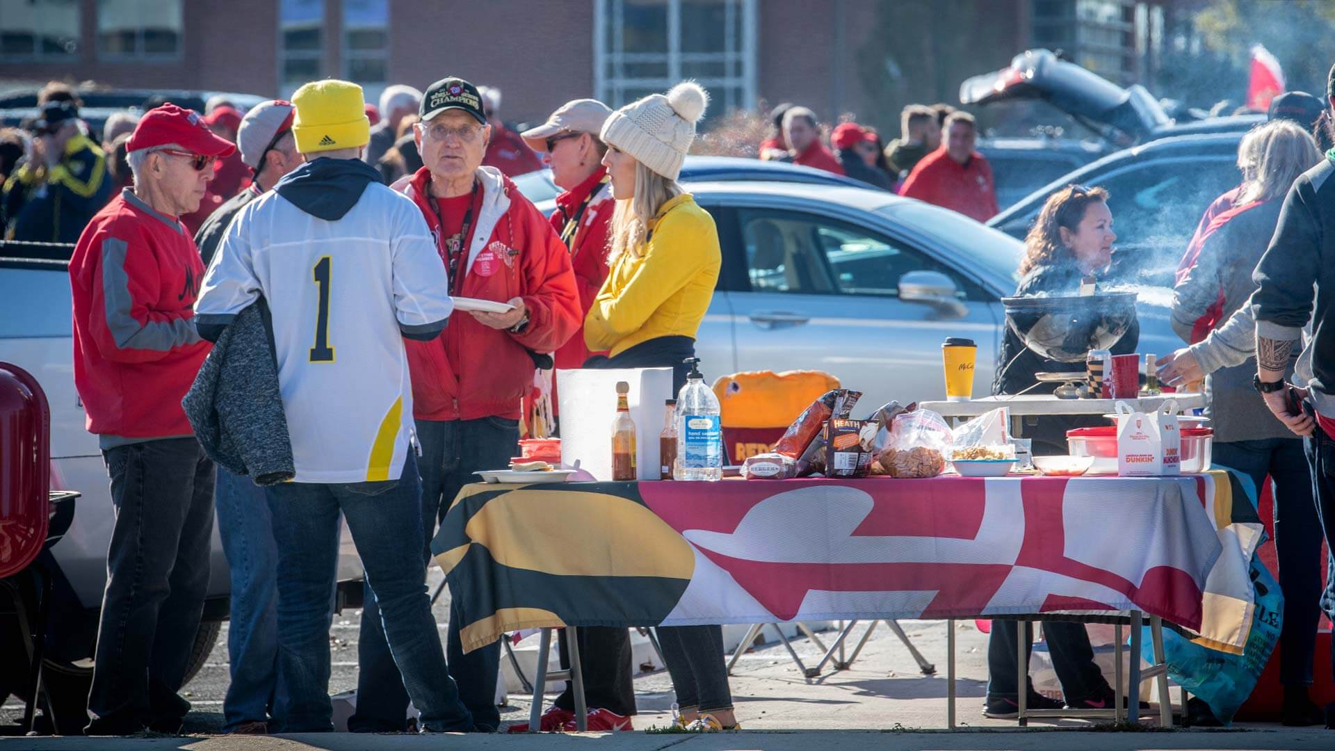 Fans tailgate before Homecoming game