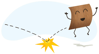Illustration of wood bouncing